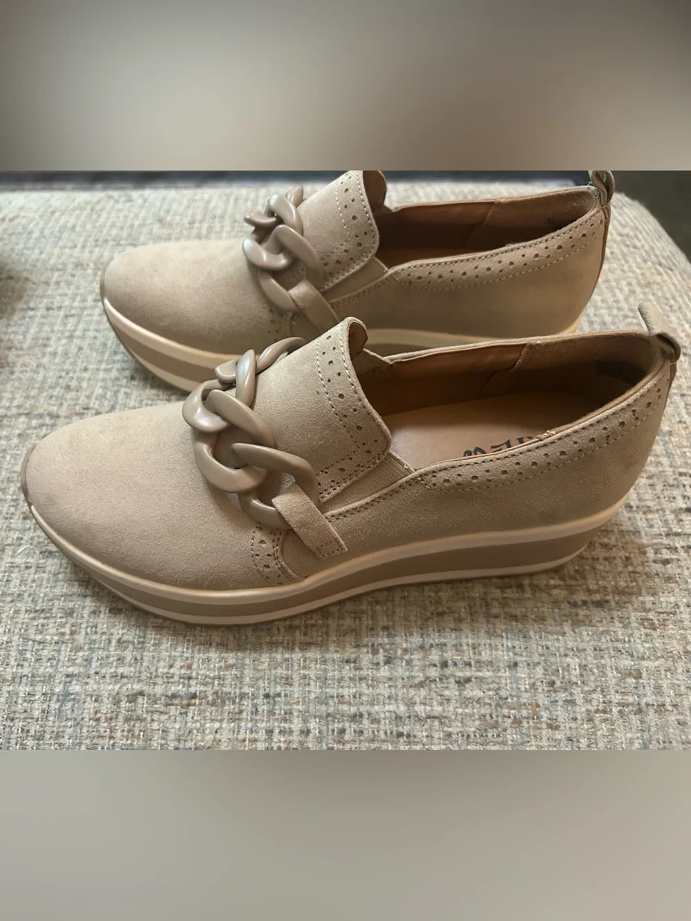 Neutral Taupe Platform Slip-On Loafer